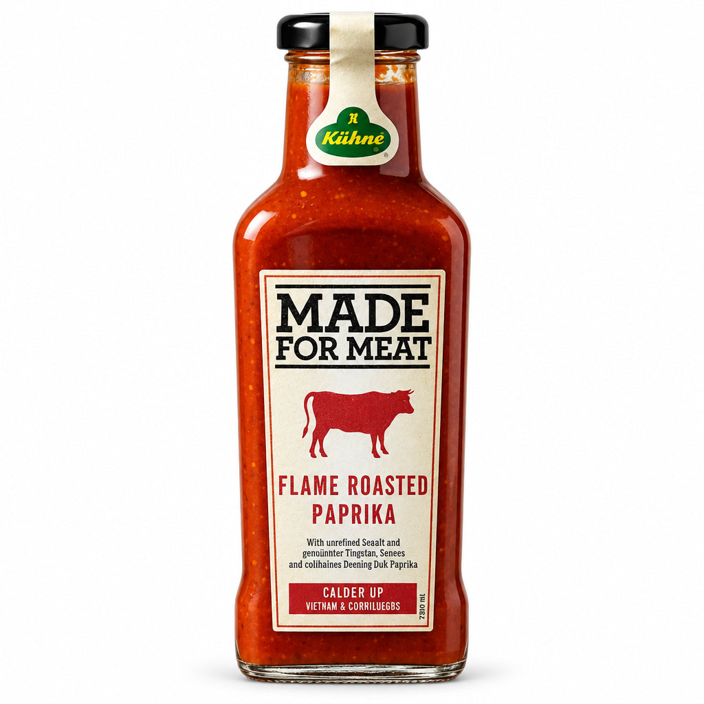 Kühne Made for Meat Flame Roasted Paprika Sauce, 235 ml bottle with paprika