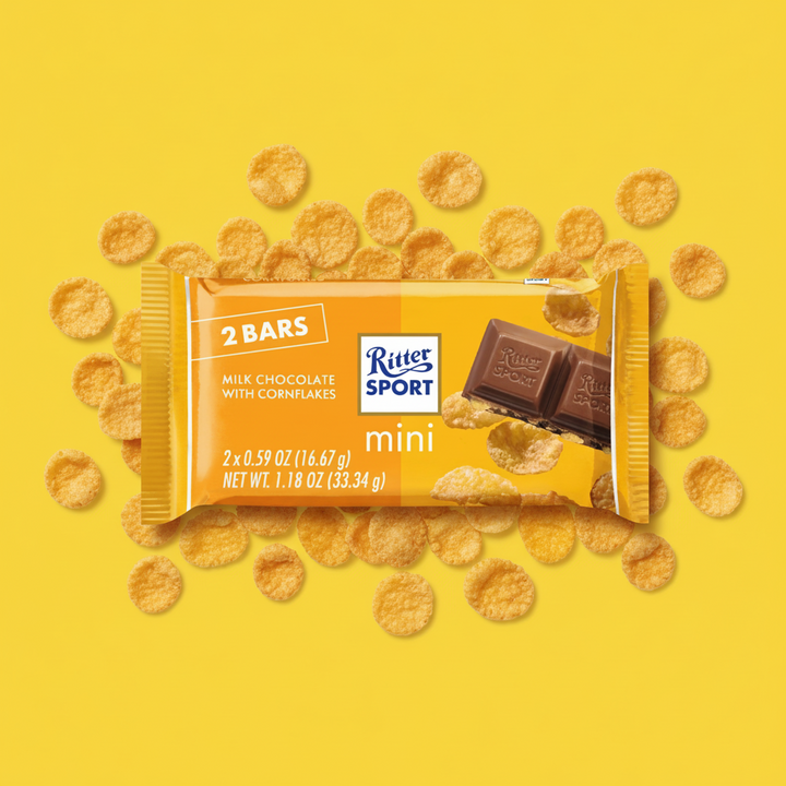 Ritter Sport 2 Pack Mini Milk Chocolate Bars with Cornflakes