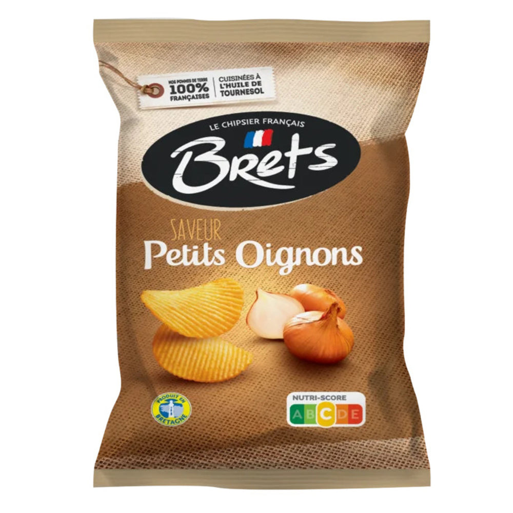 Brets Petits Oignons onion and cheese potato chips in a 125 g bag