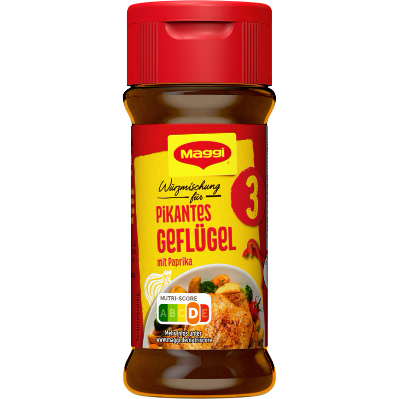 Maggi Type 3 paprika chicken seasoning in a 60 g shaker