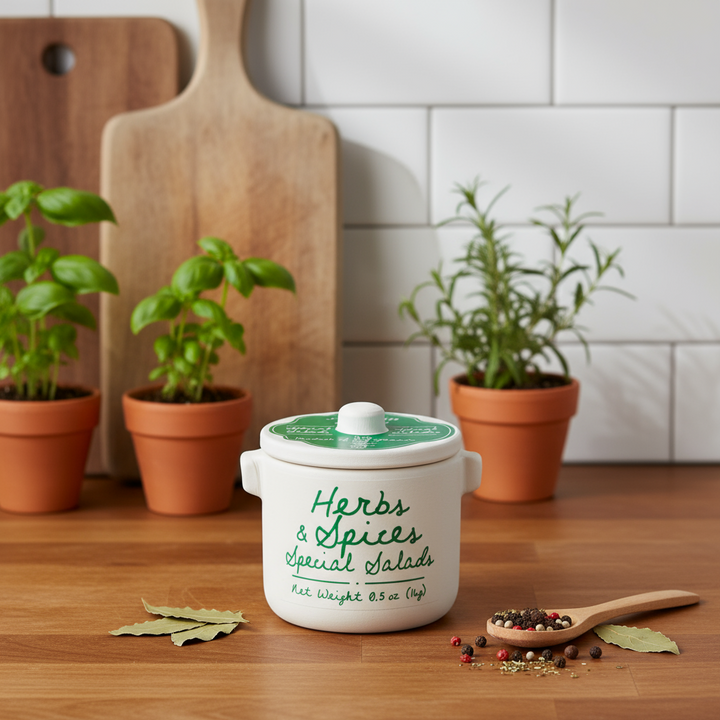 Anysetiers du Roy Herbs for Salad in Ceramic Pot