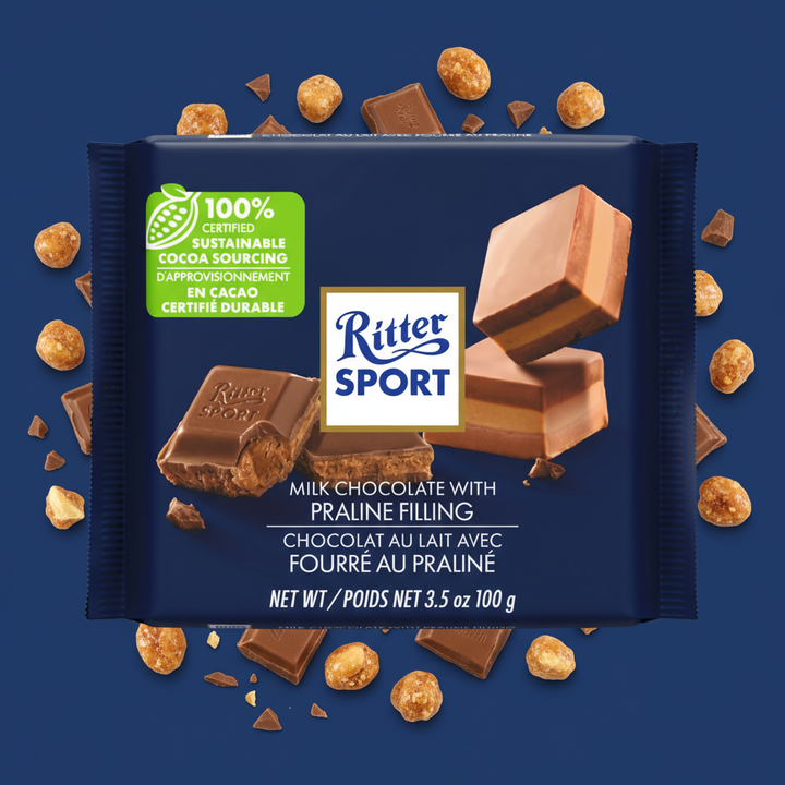 Ritter Sport Milk Chocolate Bar with Praline Filling