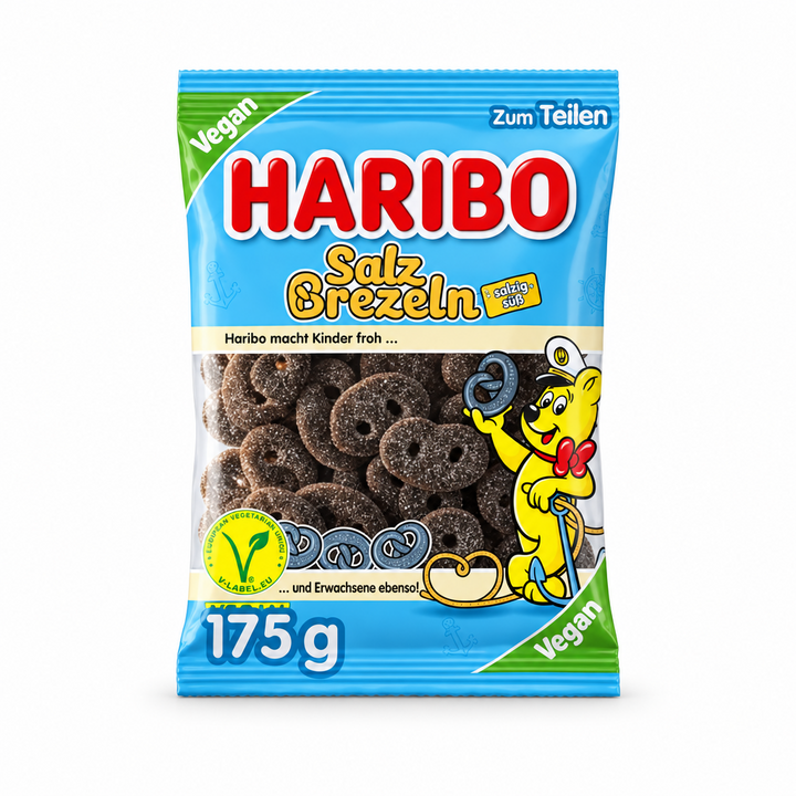 Haribo Salz Brezeln licorice pretzels, 175 g bag, front view