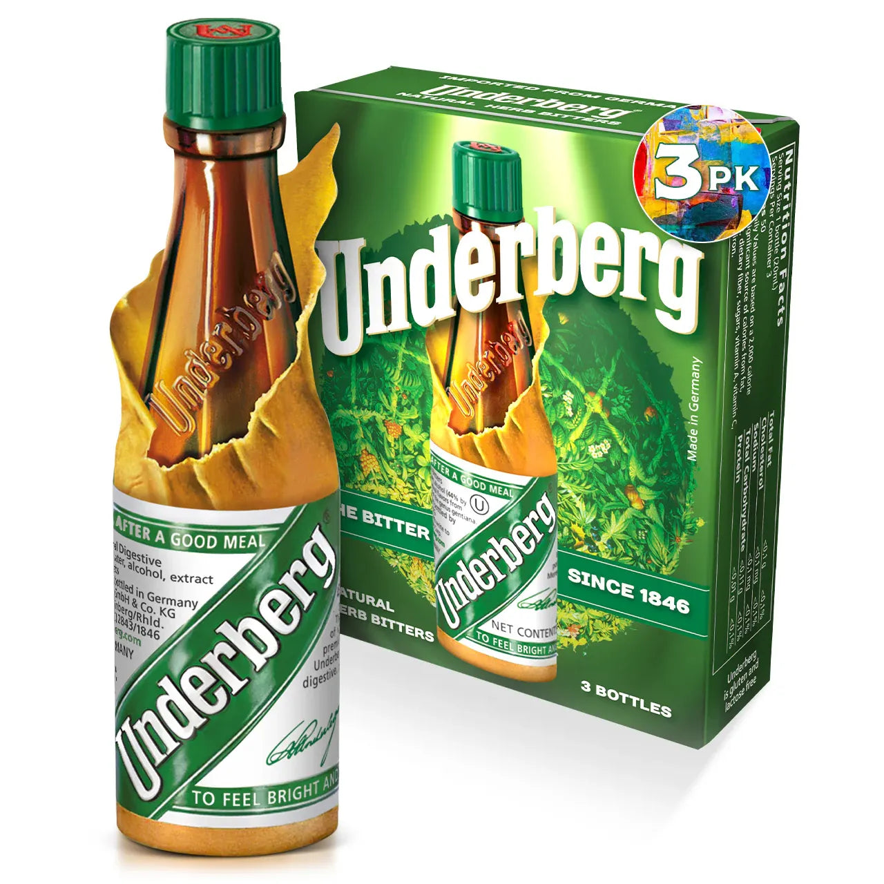 Underberg Herbal Bitters, 3 Bottle Pack — alternate product view 2