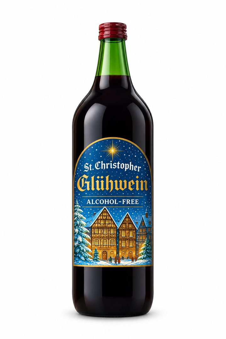 St. Christopher alcohol-free Glühwein, 1 L bottle, front view