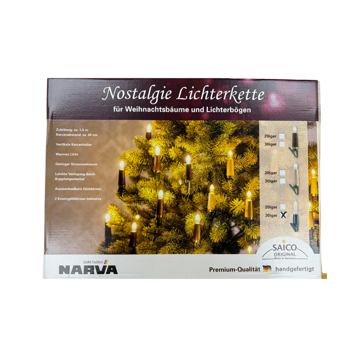 Saico Narva indoor fairy lights box with 30 candle-shaped bulbs