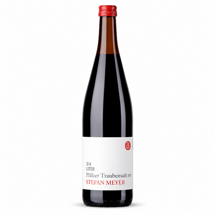 Stefan Meyer red grape juice, 750 ml bottle on white