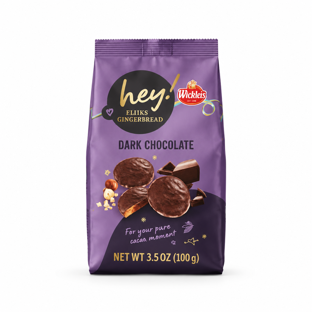 Wicklein Hey Elisen Gingerbread Dark Chocolate, 100 g bag, front view