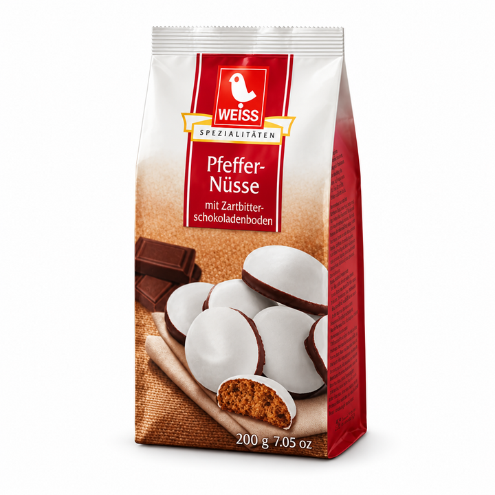 Weiss Chocolate Pfeffernuesse bag on a white background