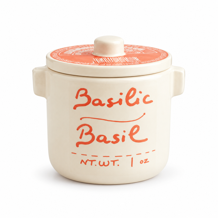 Anysetiers du Roy basil, 20 g ceramic pot front