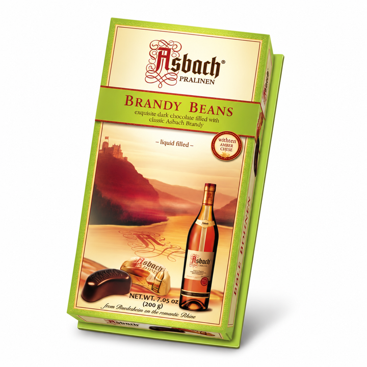 Asbach Brandy Beans in Large Gift Box on white background