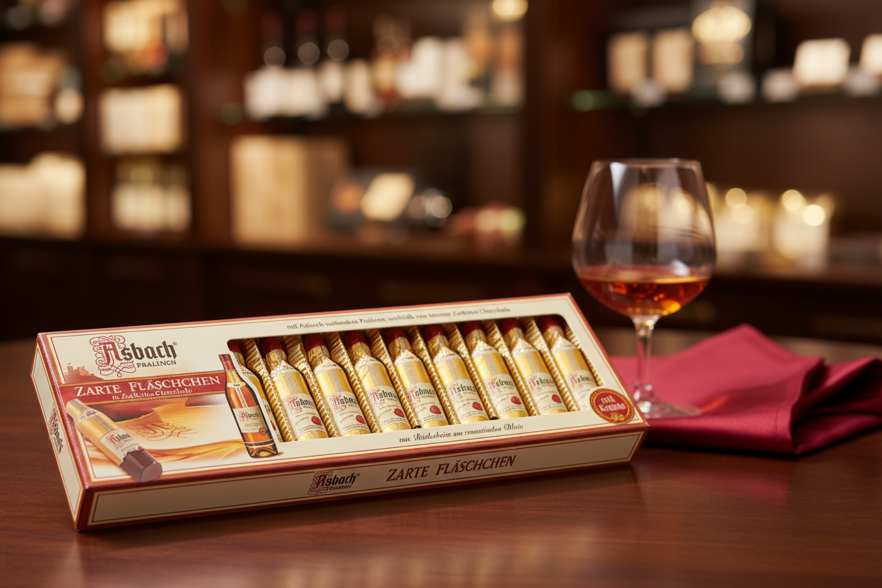 Asbach Brandy Chocolate Bottles in 12 pc. Gift Box