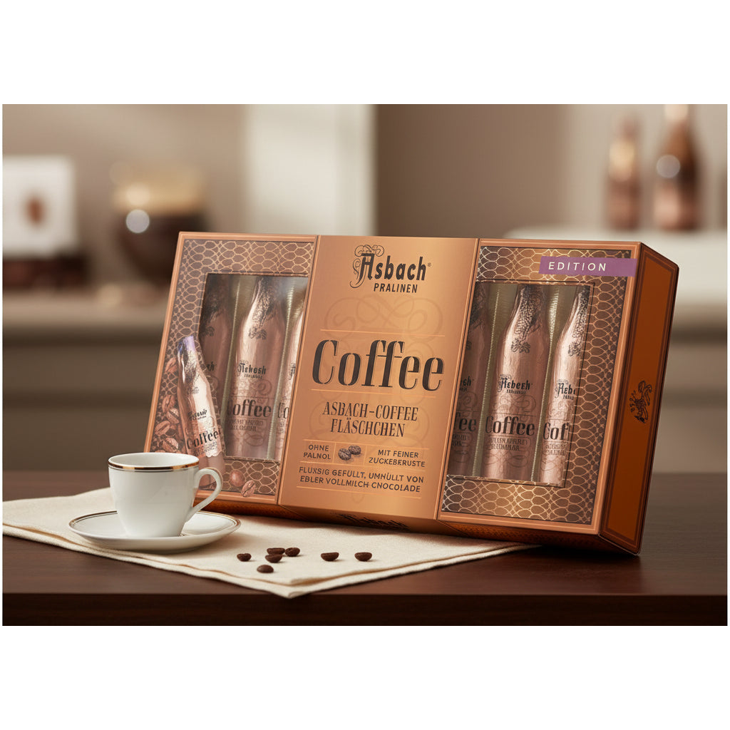 Asbach Brandy Milk Chocolate Bottles with Coffee in  8 pc. Gift Box