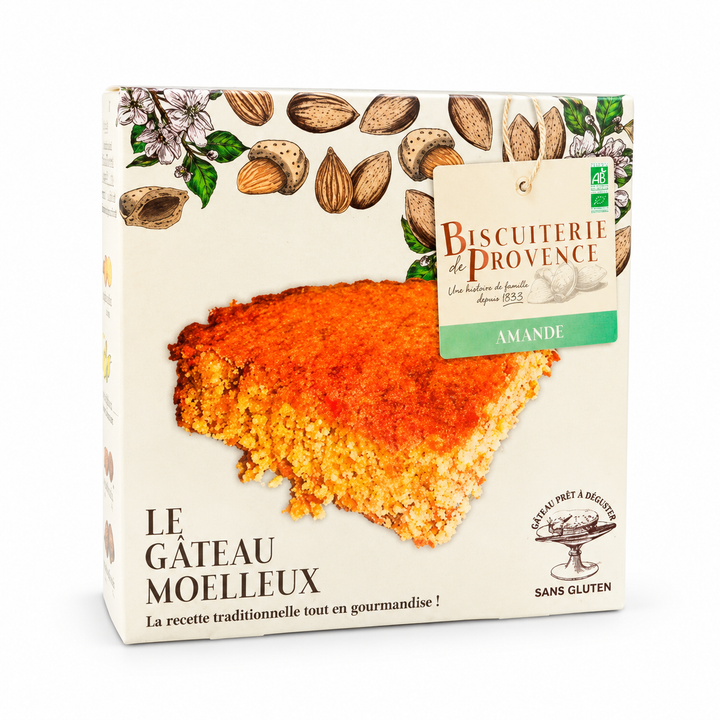 Biscuiterie de Provence almond cake 225 g box, front view