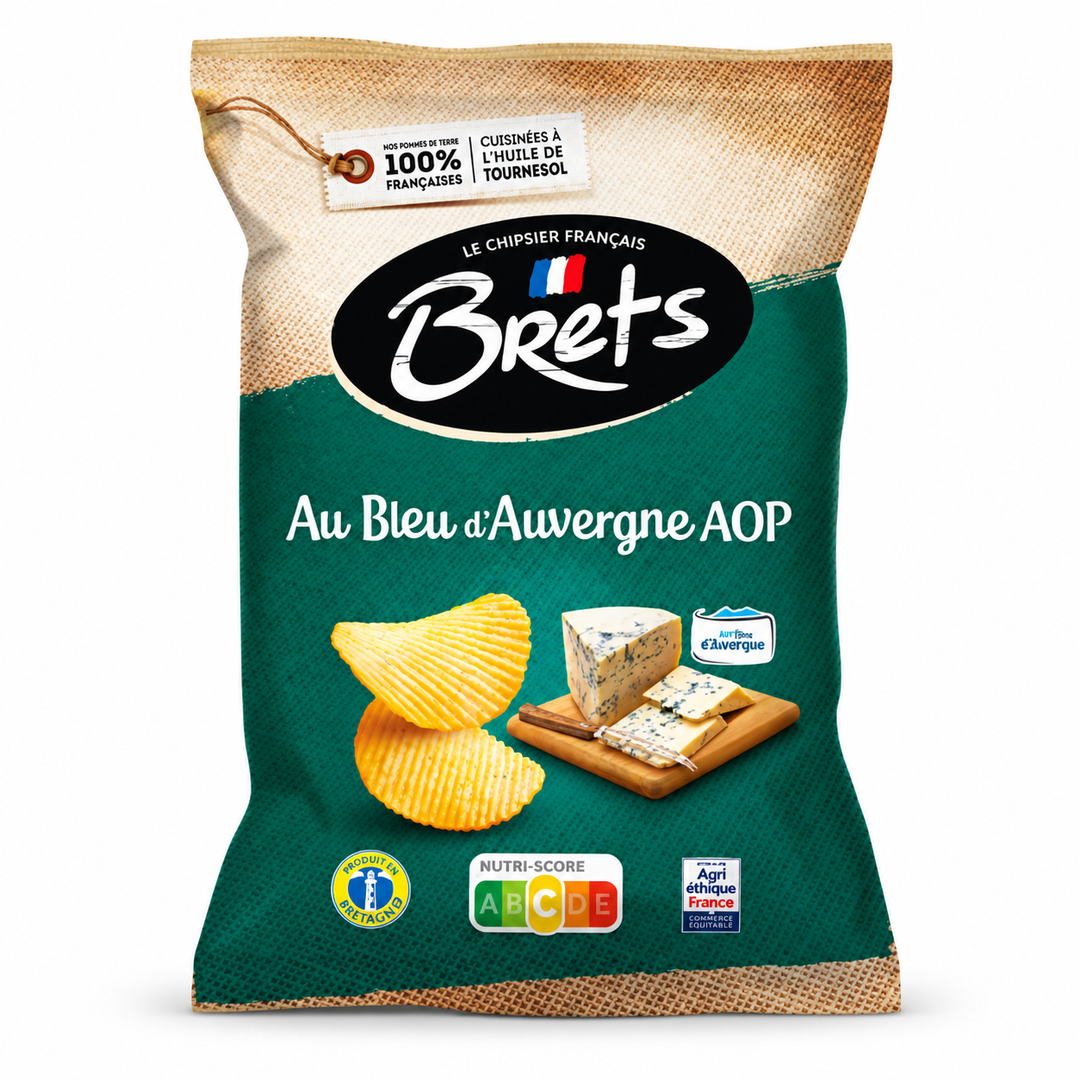 Bret's Au Bleu d'Auvergne blue cheese potato chips 125 g bag