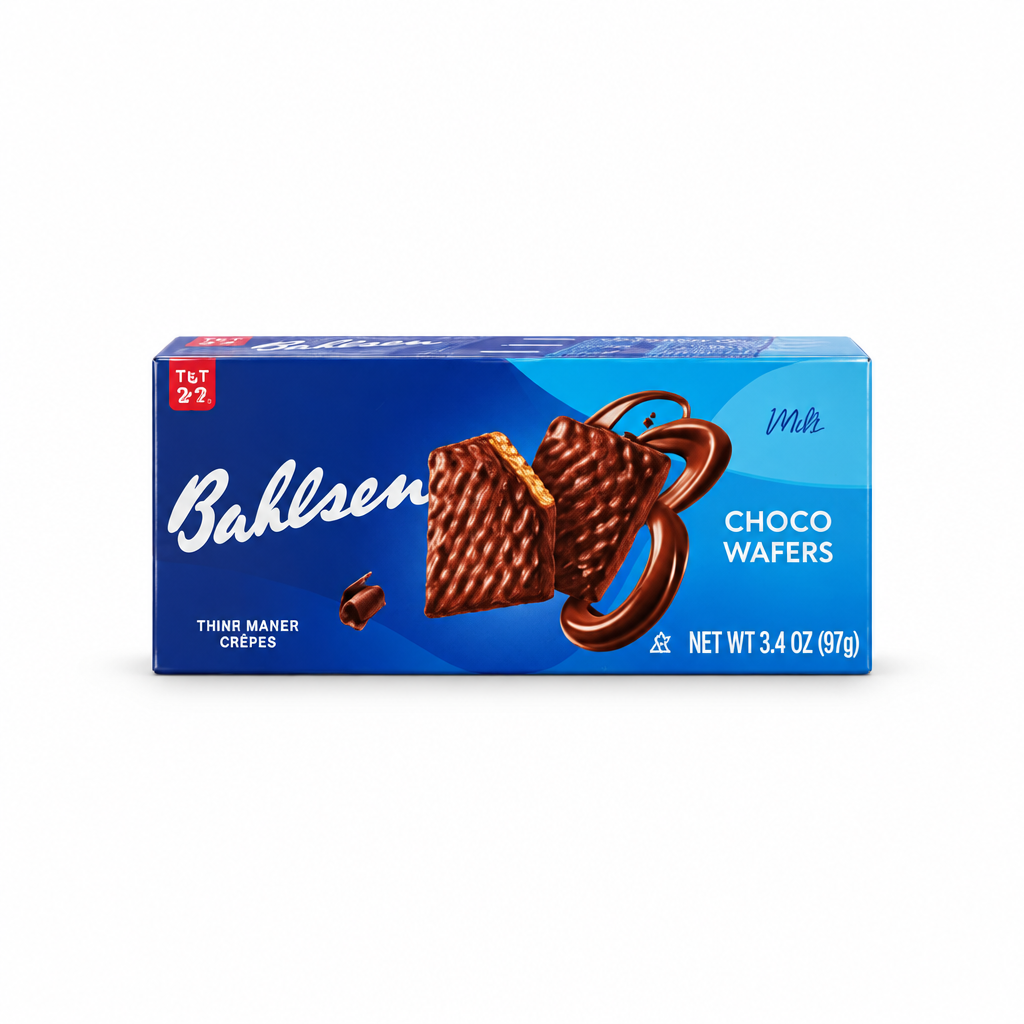 Bahlsen Choco Wafers Milk, 97 g box, front view