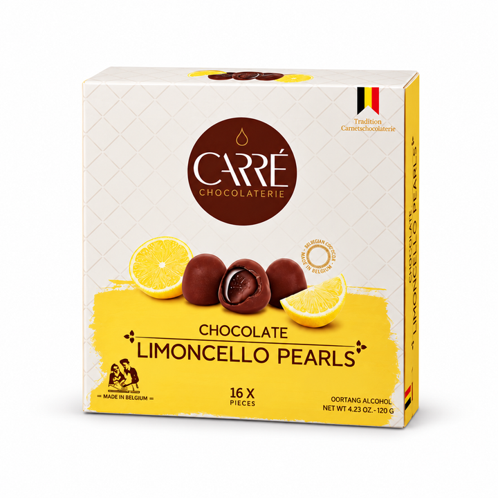 Carré Limoncello Pearls, 16-piece 120 g box, front view