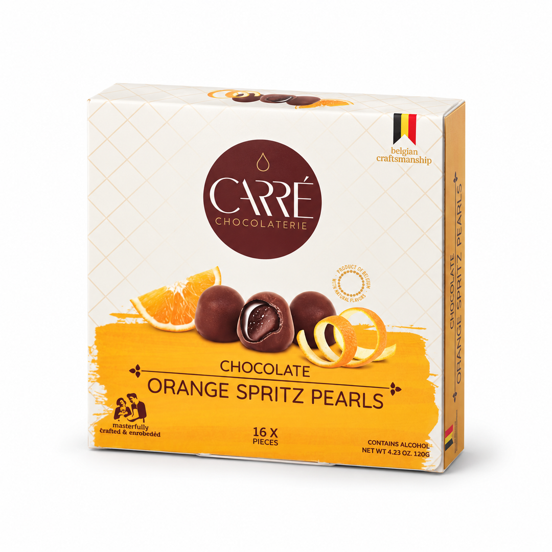 Carré Orange Spritz Pearls, 16-piece 120 g box, front view