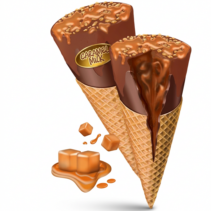 Messori Chocolate Snack Cones with Caramel
