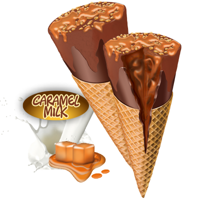 Messori Chocolate Snack Cones with Caramel