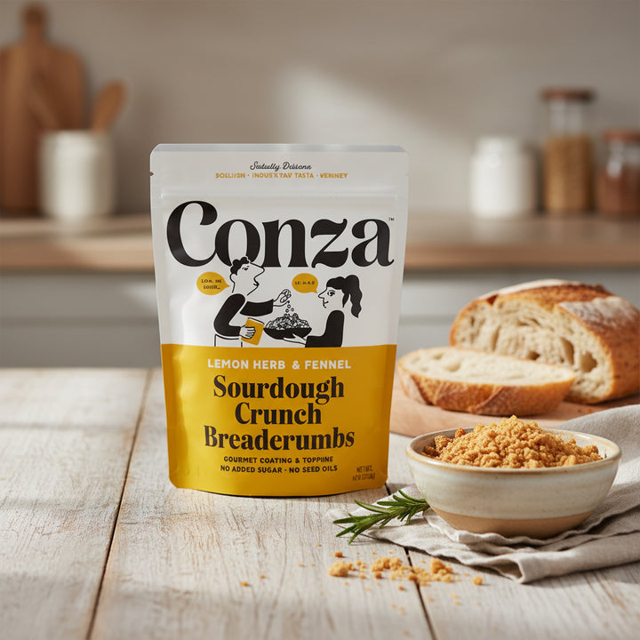 Conza Lemon Herb & Fennel - Sourdough Crunch Breadcrumbs & Crouton Topping