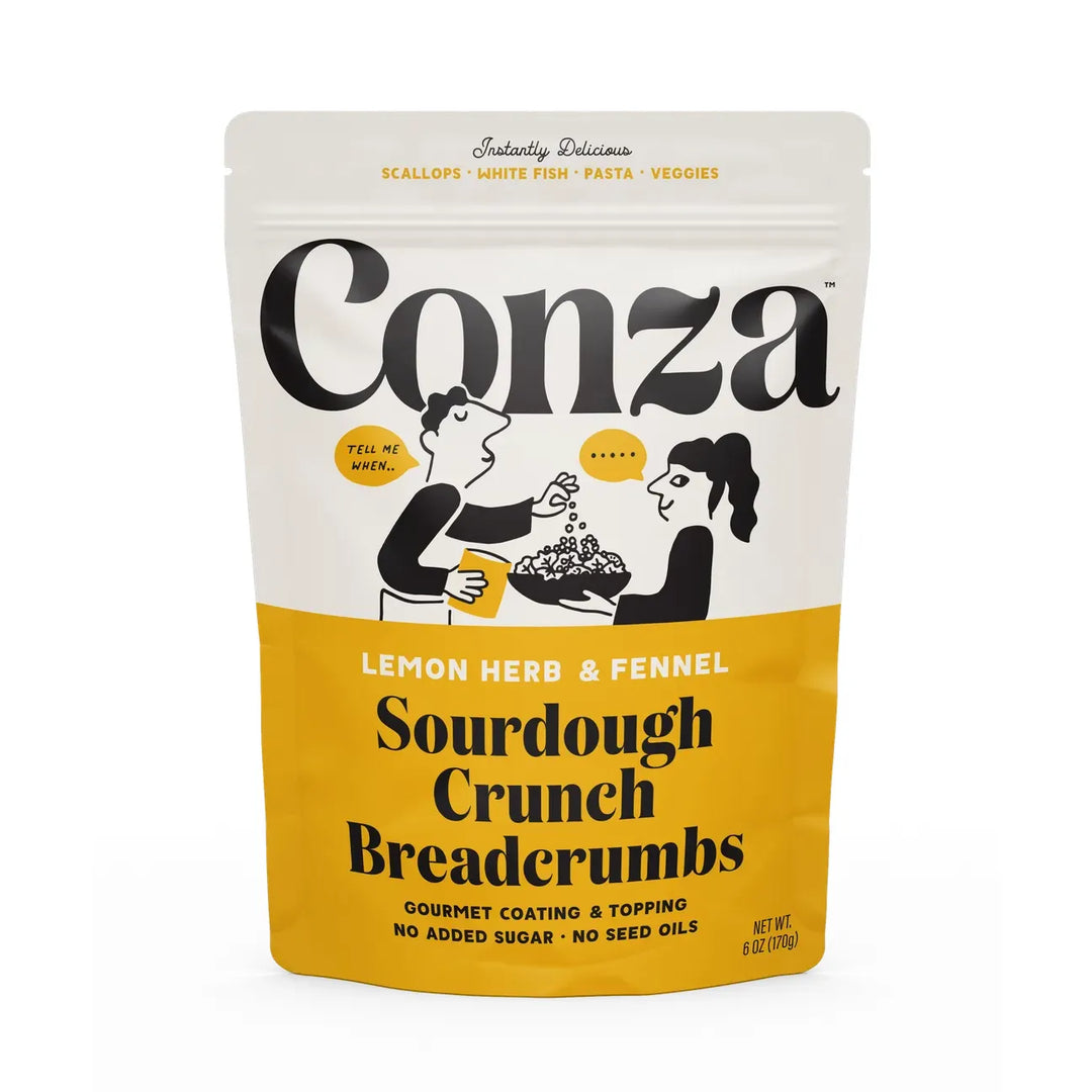 Conza Lemon Herb & Fennel - Sourdough Crunch Breadcrumbs & Crouton Topping