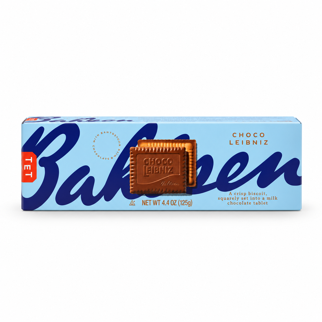 Bahlsen Choco Leibniz milk chocolate biscuits 125 g box, front view