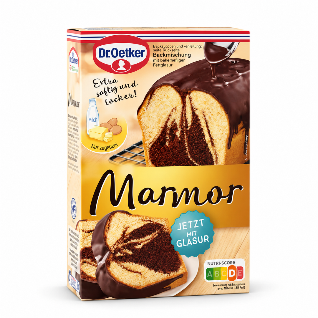 Dr. Oetker Marmor Kuchen baking mix with glaze 475 g box