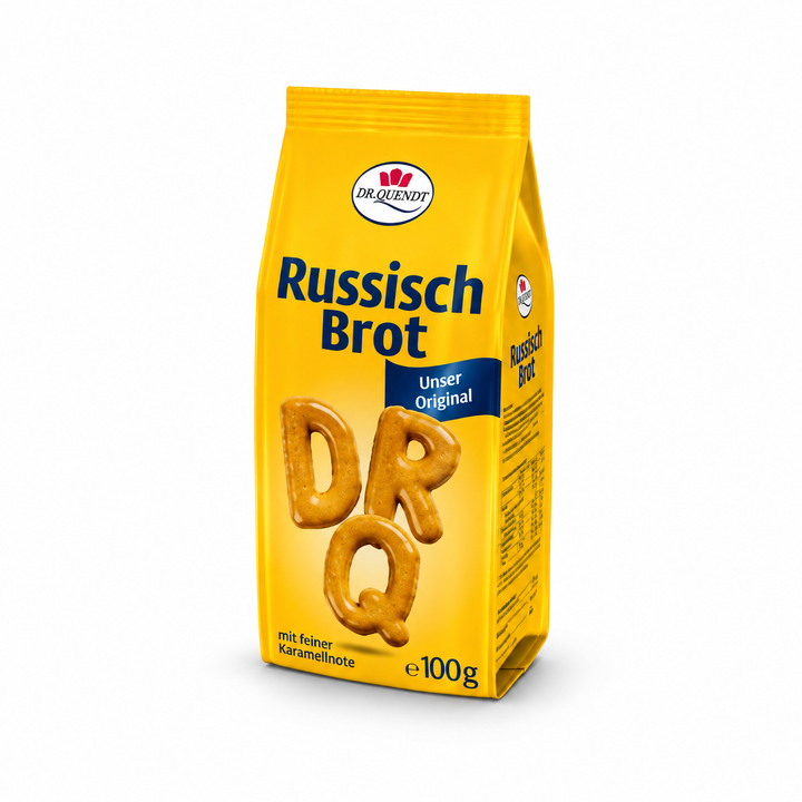 Dr. Quendt Russian Bread caramel letter cookies, 100 g bag