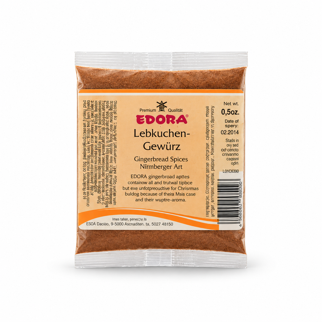 Edora Gingerbread Spice product packaging centered on a white background