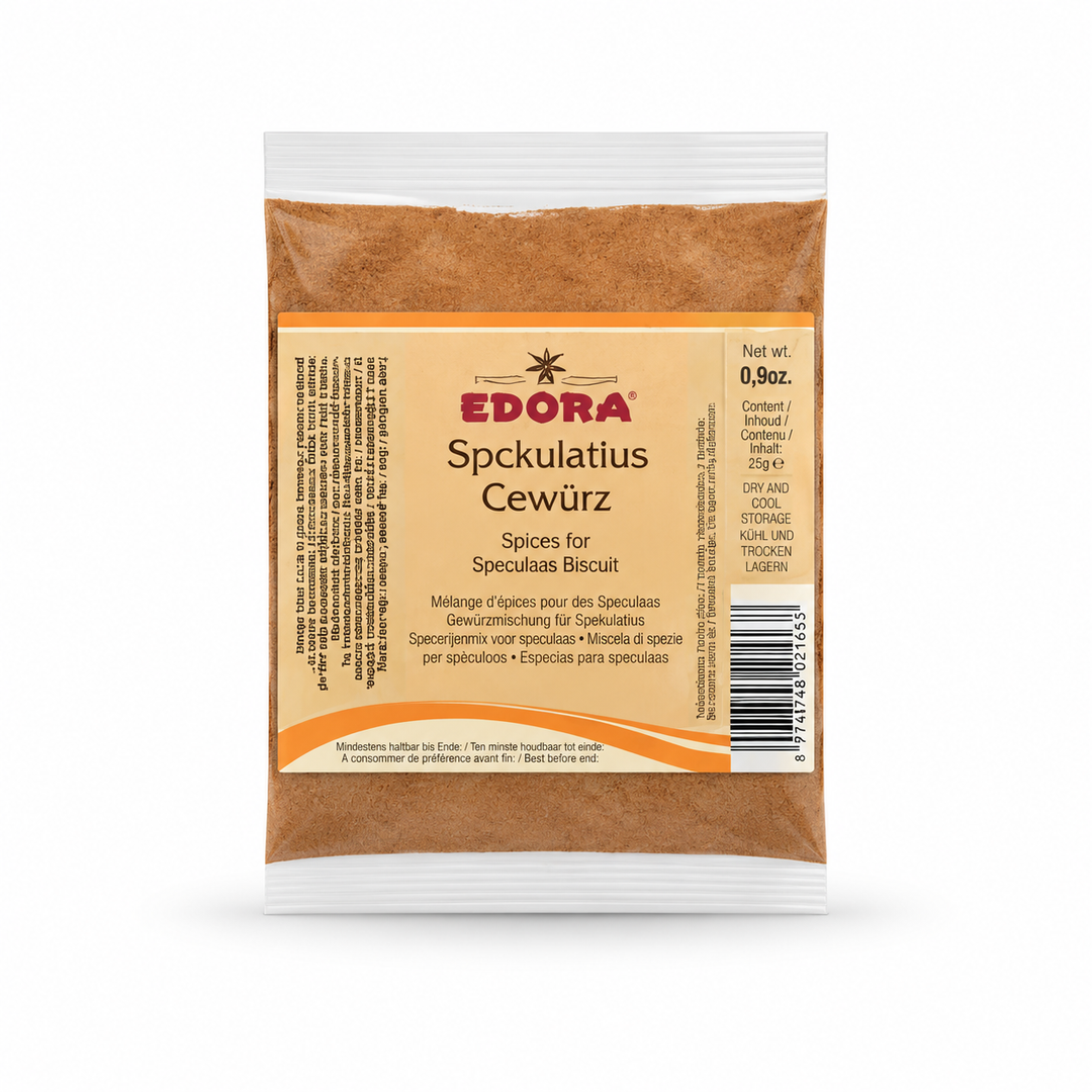 Edora Spekulatius Spices product packaging centered on a white background