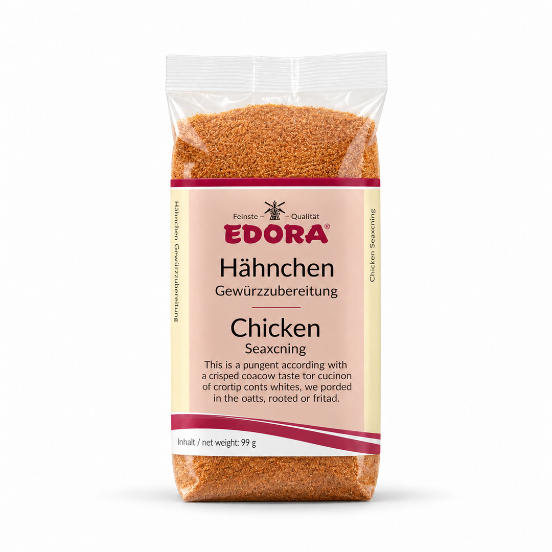 Edora Chicken Seasoning product packaging centered on a white background