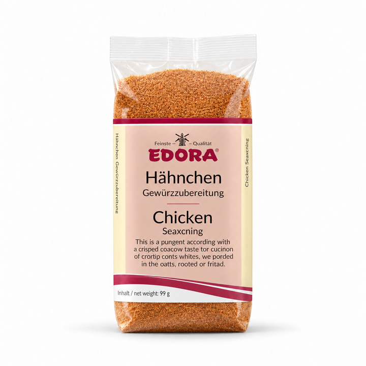Edora Chicken Seasoning product packaging centered on a white background