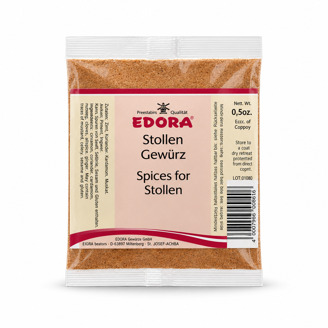 Edora Stollen Spice blend, 14 g bag, front view