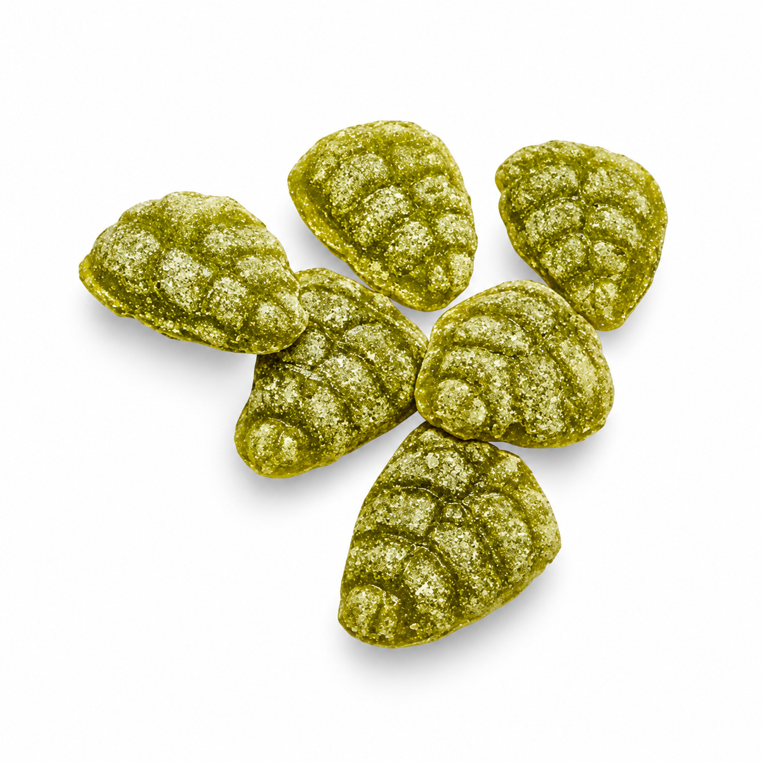 Hermann the German Hemp & Lemon Leaves Hard Candy on a pure white background