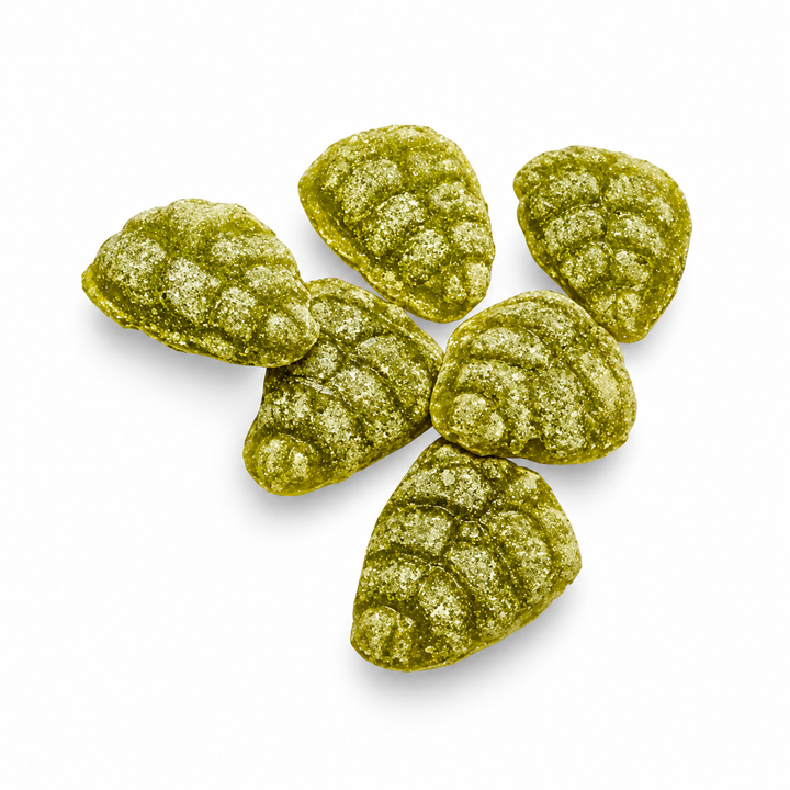 Hermann the German Hemp & Lemon Leaves Hard Candy on a pure white background