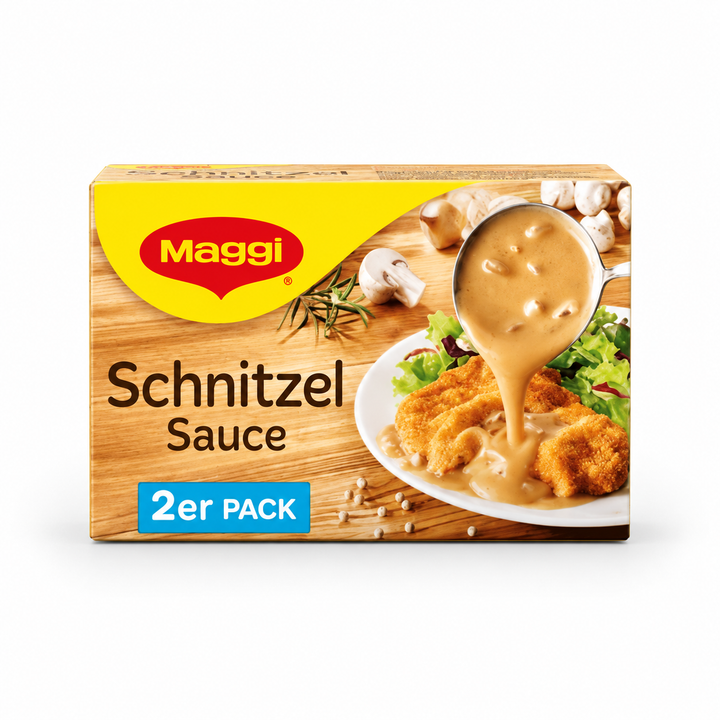 Maggi Schnitzel Sauce - 2 Pack on a pure white background, box marked 2er Pack