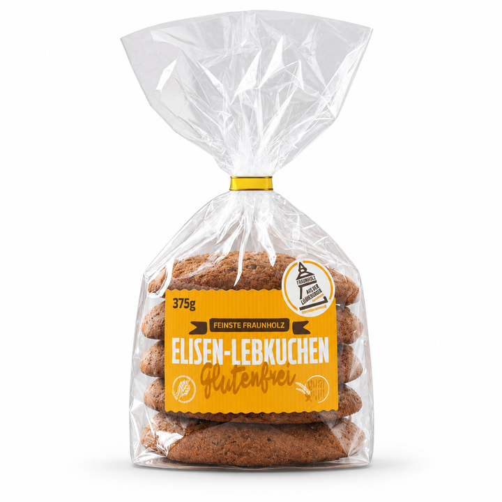 Fraunholz Plain Gluten Free Elisen Lebkuchen product packaging centered on a white background