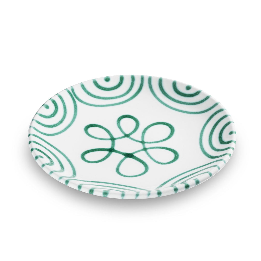 Gmundner Keramik Green Flamed Dessert Plate, 20 cm — official product photo