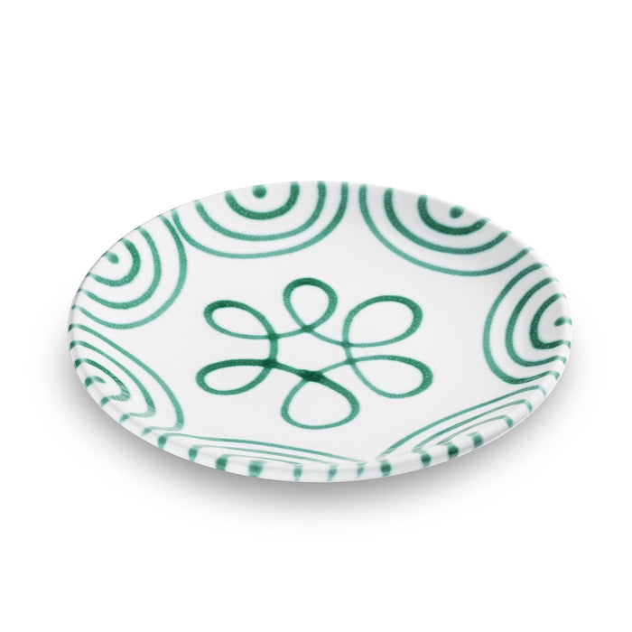 Gmundner Keramik Green Flamed Dessert Plate, 20 cm