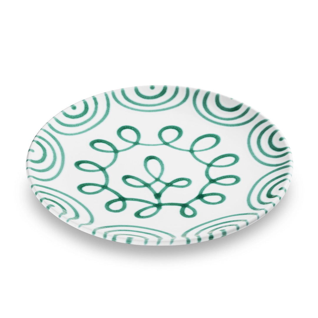 Gmundner Keramik Green Flamed Dinner Plate, 25 cm — official product photo