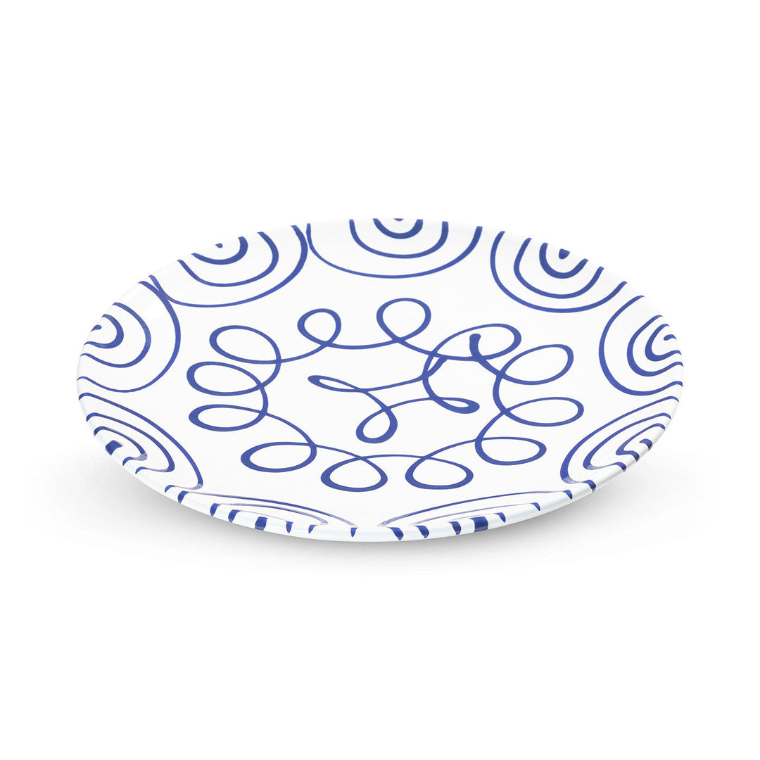 Gmundner Keramik Navy Blue Flamed Dinner Plate, 25 cm — official product photo