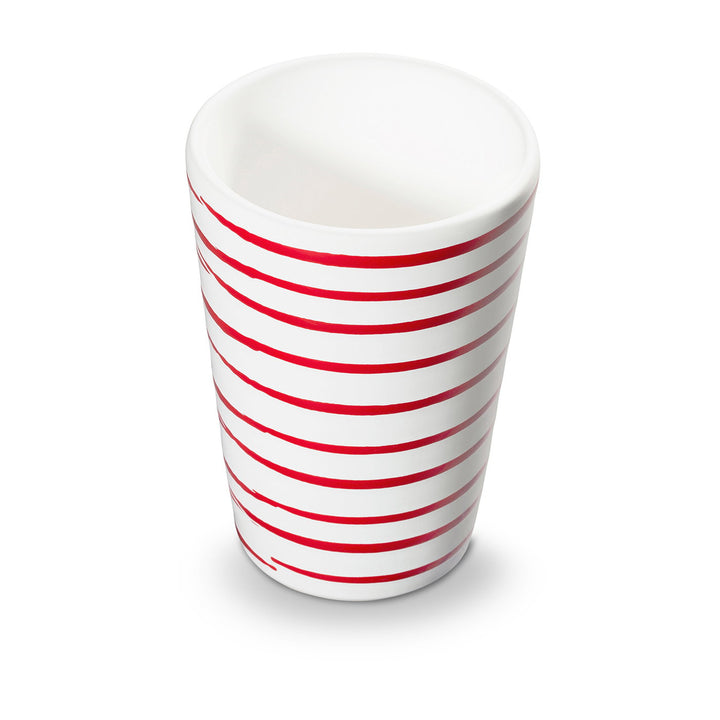 Red Flamed handleless mug, 280 mL