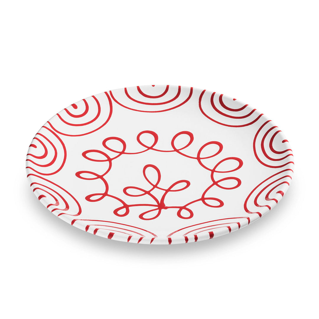 Gmundner Keramik Red Flamed Dinner Plate, 25 cm — official product photo
