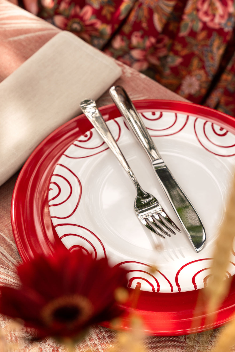 Red Flamed collection styling; other pieces sold separately