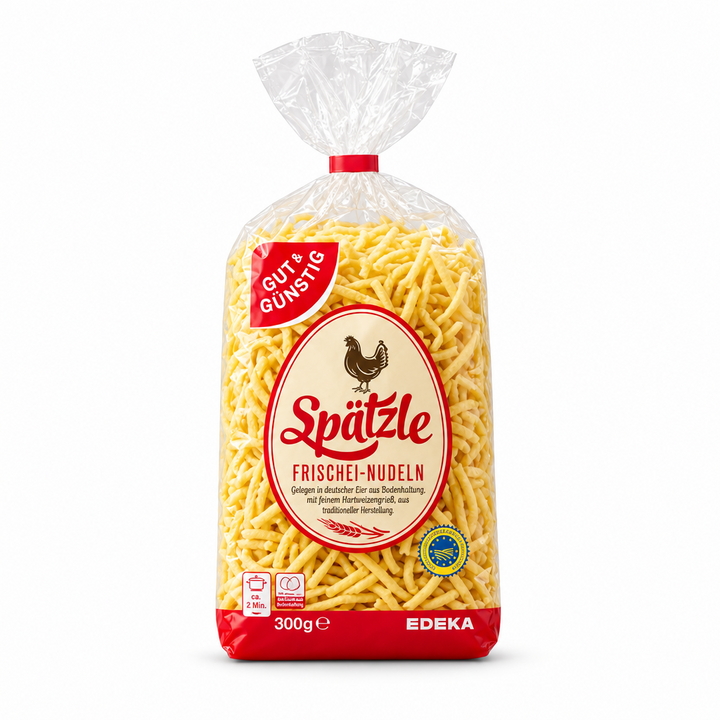 Gut & Günstig Spätzle 300 g bag centered on a white background