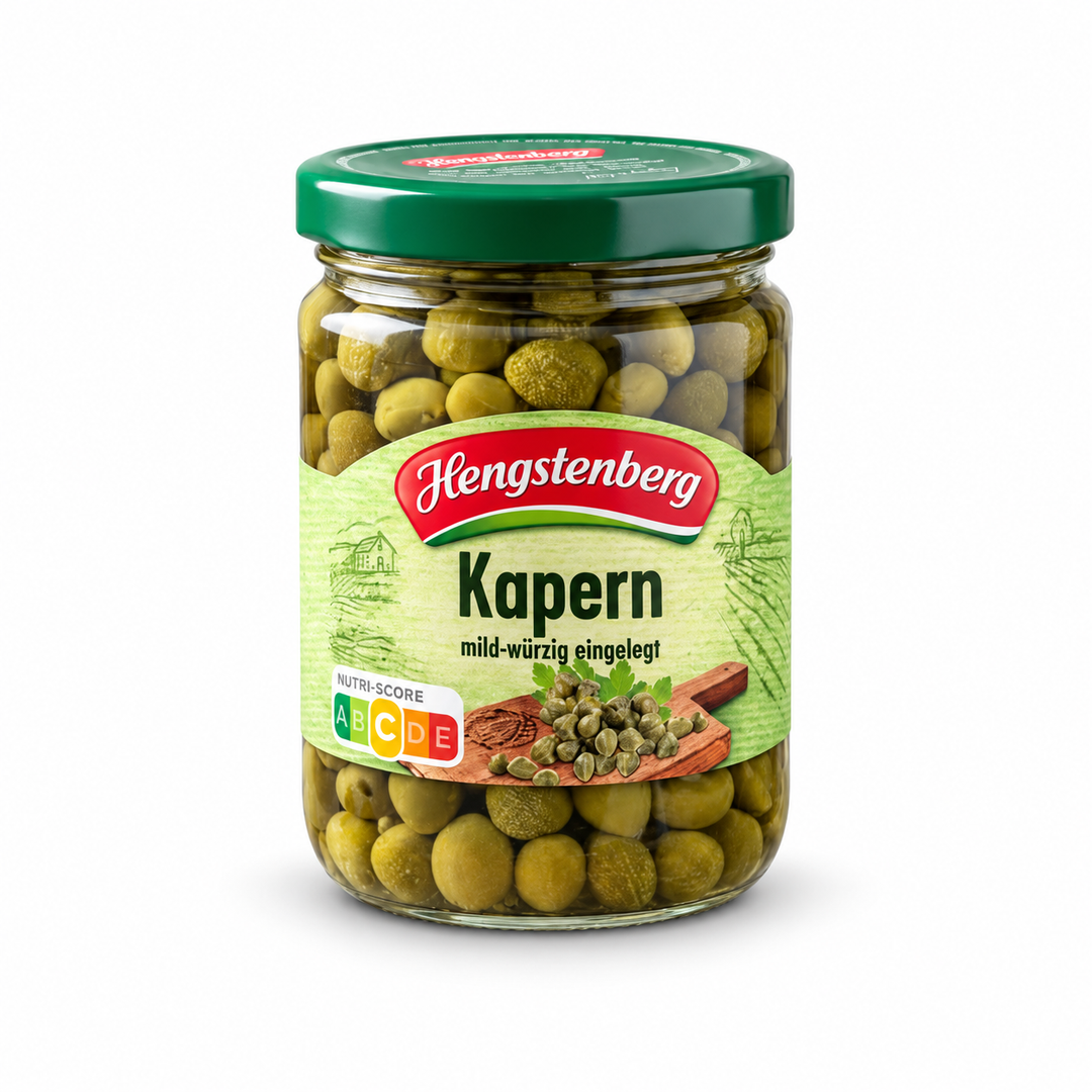 Hengstenberg Mild Capers jar, front view