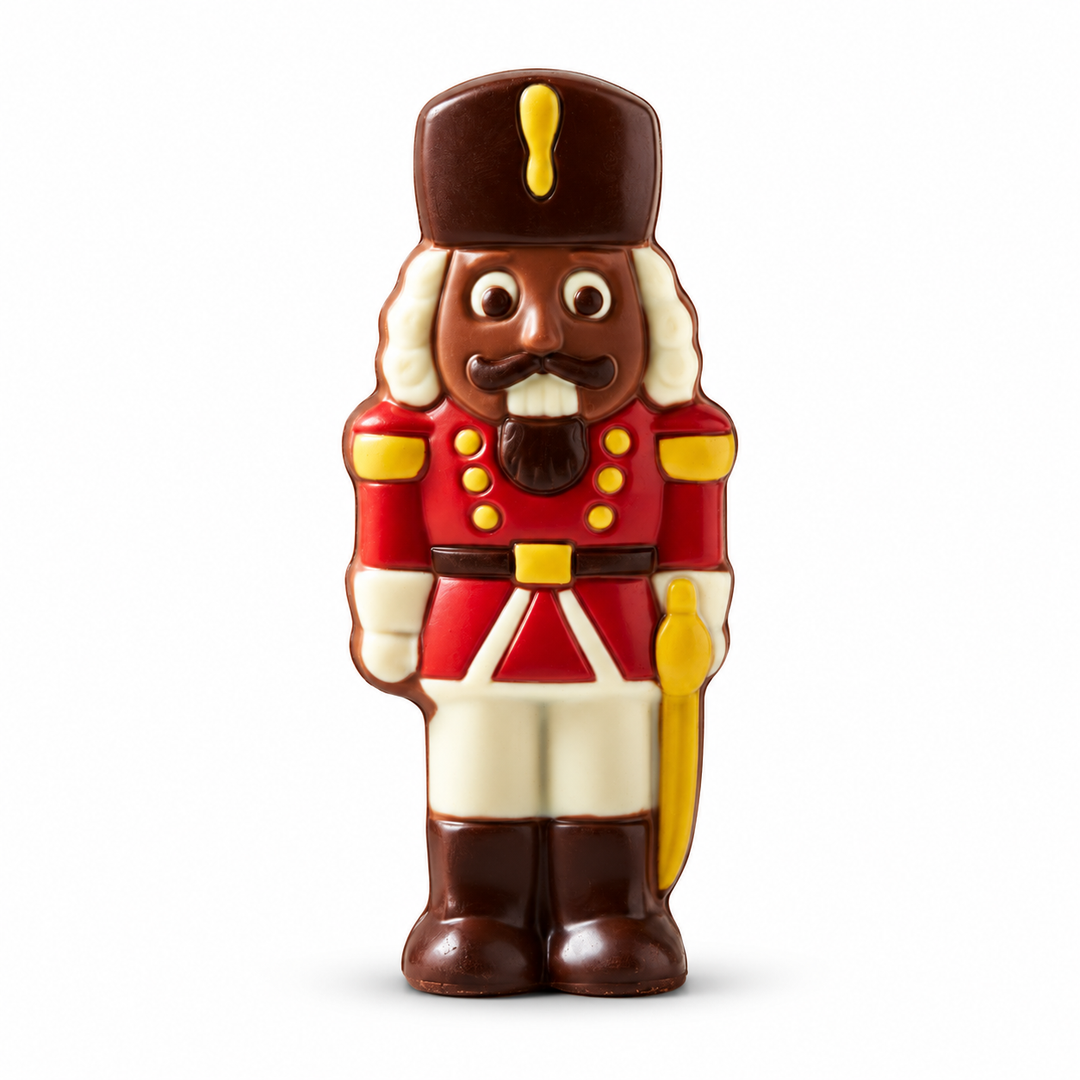 Ickx decorated hollow milk chocolate nutcracker, 100 g, unbagged front view