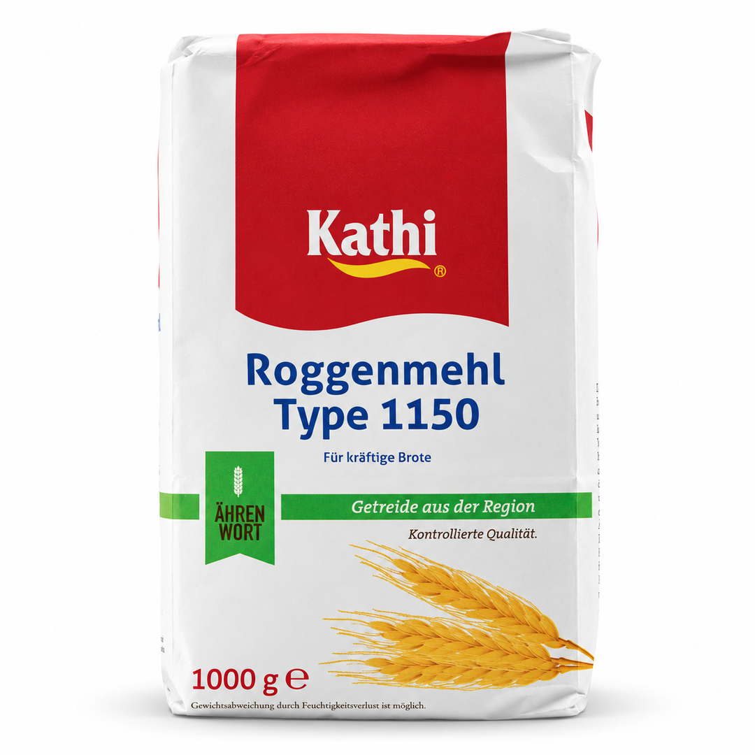Kathi Roggenmehl Type 1150 rye flour, 1 kg bag front