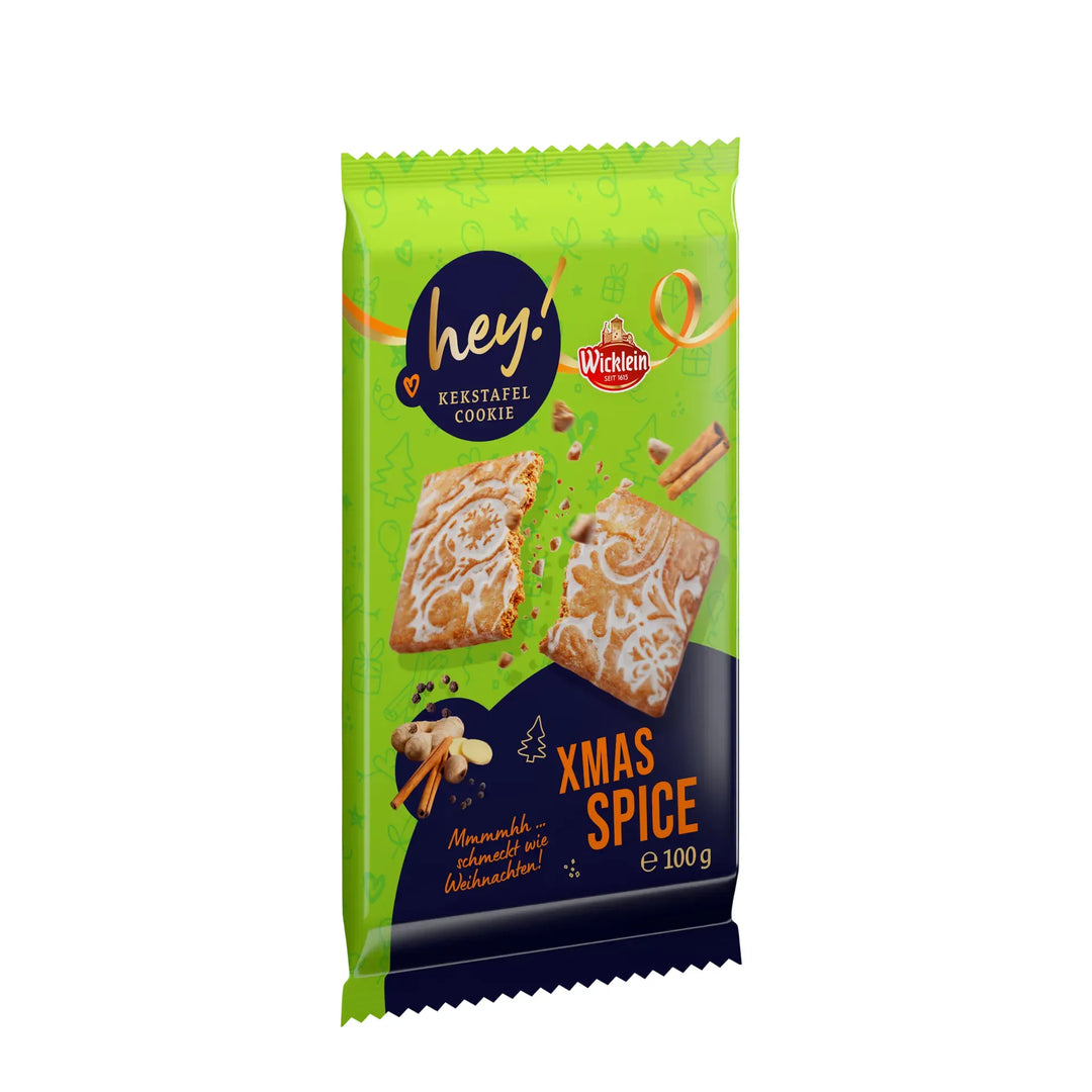 Wicklein Hey X-Mas Spiced Iced gingerbread package on a white background